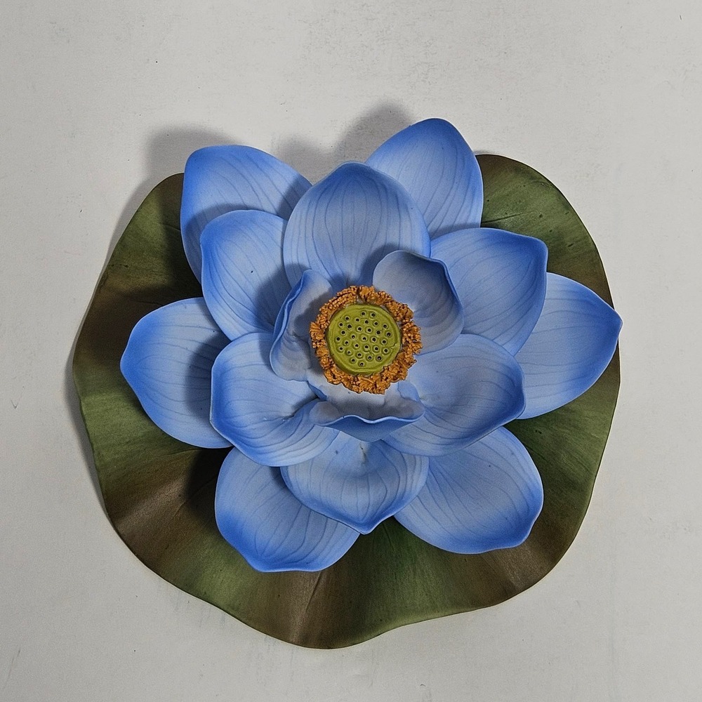 Andrea by Sadek Blue Lotus Porcelain Figurine 9699 Handmade Hand Painted 5.75in